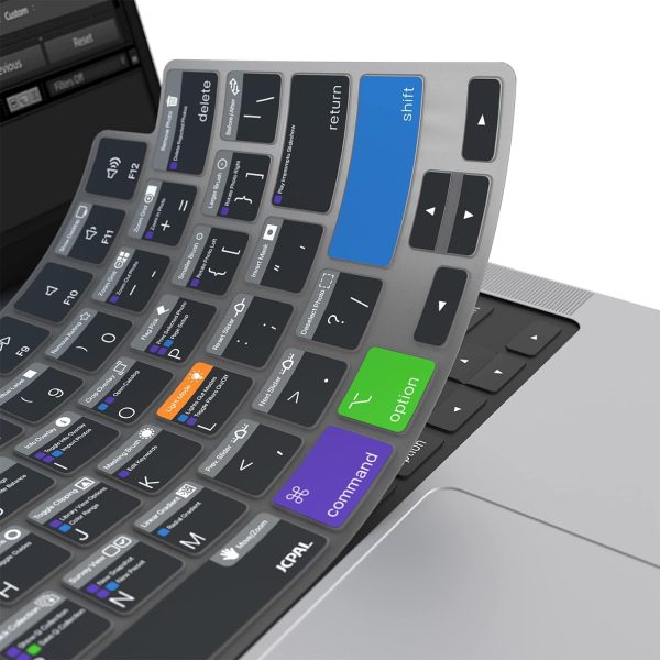 71PV7HBSrOL._AC_SL1500_ MacBook Air 15″ M2 / Air 13″ M2 / MacBook Pro 14″ M2, M1 / MacBook Pro 16″ M2, M1 VerSkin Adobe Lightroom Shortcut TPU Keyboard Protector by JCPAL - US-Layout - JCP2604 - Image 3