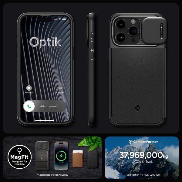 71QeVdslwbL._AC_SL1200_ Apple iPhone 15 Pro Max Optik Armor MagFit Case by Spigen - ACS06599 - Black - Image 2