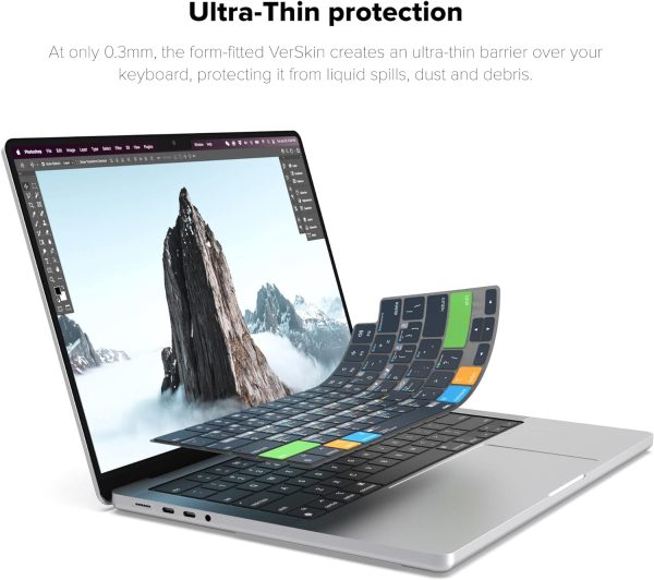 MacBook Pro 13" M2 2022 / M1 2020 , MacBook Pro 16" 2019 VerSkin Adobe Photoshop Shortcut Keyboard Cover by JCPAL - US-Layout - JCP2613 - Image 5