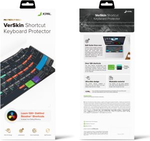MacBook Air 15″ M3 / M2 / Air 13″ M3 / M2 / MacBook Pro 14″ M3, M2, M1 / MacBook Pro 16″ M3, M2, M1 Verskin Davinci Resolve Shortcut TPU Keyboard Protector by JCPAL - Transparent Black - JCP2667 - Image 2