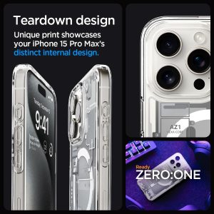 Apple iPhone 15 Pro Ultra MagFit Reduced Yellowing Case by Spigen - ACS07036  - Zero One White - Image 6