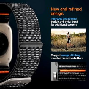 Spigen DuraPro Flex Ultra Designed for Apple Watch Band for Apple Watch Ultra 2 / Apple Watch Ultra 49mm Series 9 /8 / SE2 / 7/ 6 / SE / 5 / 4 / 3 / 2 /1 45mm / 44mm / 42mm Adjustable Solo Loop Band Strap - AMP05981 - Black - Image 3