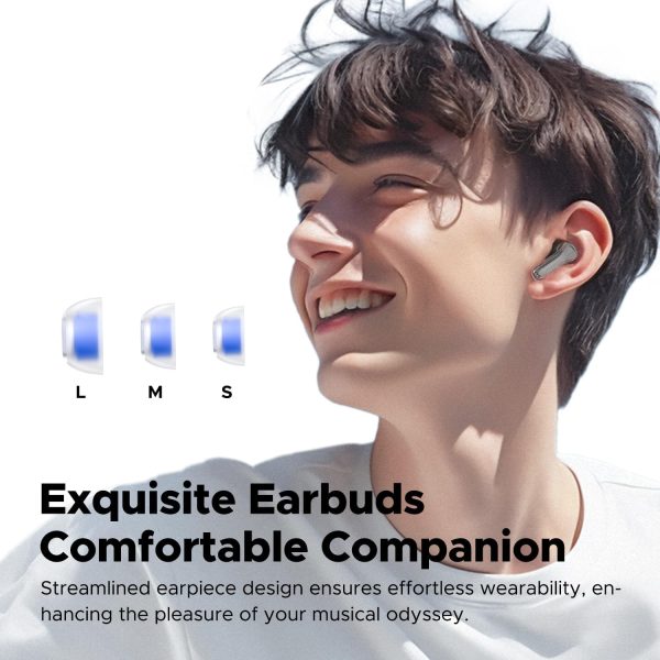 SoundPEATS Clear Wireless Earbuds Bluetooth 5.3 Earphone in Ear Buds 12mm Drivers Dual Mic with ENC Clear Calls Game Mode 40Hrs Playtime IPX4 Transparent Design - Black - BB - Image 4