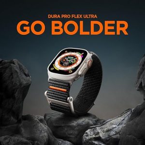 Spigen DuraPro Flex Ultra Designed for Apple Watch Band for Apple Watch Ultra 2 / Apple Watch Ultra 49mm Series 9 /8 / SE2 / 7/ 6 / SE / 5 / 4 / 3 / 2 /1 45mm / 44mm / 42mm Adjustable Solo Loop Band Strap - AMP05981 - Black - Image 6