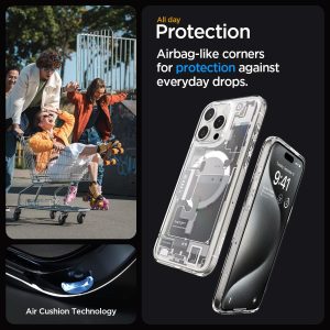 Apple iPhone 15 Pro Ultra MagFit Reduced Yellowing Case by Spigen - ACS07036  - Zero One White - Image 5
