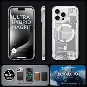 Apple iPhone 15 Pro Ultra MagFit Reduced Yellowing Case by Spigen - ACS07036  - Zero One White - Image 2
