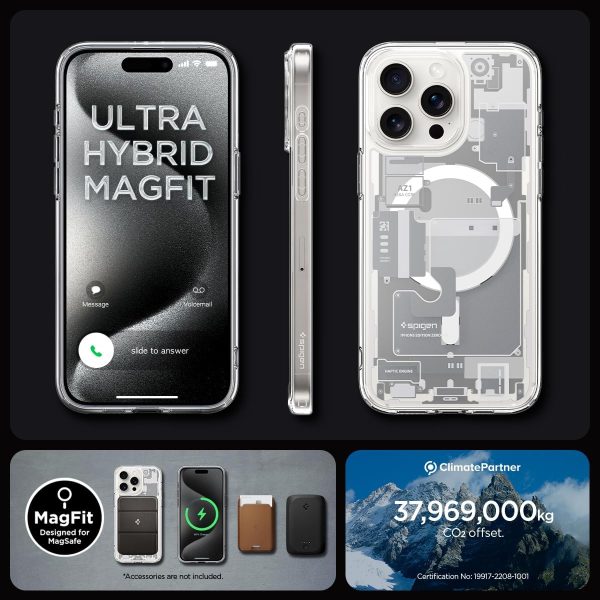 71s8+JIhVJL._AC_SL1200_ Apple iPhone 15 Pro Max Ultra MagFit Case by Spigen - ACS07034  - Zero One White - Image 2