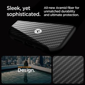 Apple iPhone 15 Pro Max Enzo Aramid Magsafe Case by Spigen - ACS07044 - Black - Image 6