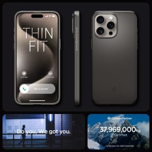 Apple iPhone 15 Pro Thin Fit Case by Spigen - ACS06687 - Gunmetal - Image 2