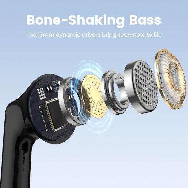 Sounarc Q1 Earbuds Wireless Bluetooth Earphone, 28 Hours of Playtime, Ergonomic Fit, Shaking Bass. Clear Call, Touch Control - White - Image 9