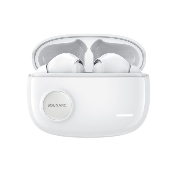 SOUNARC Q2-3 Sounarc Q2 Earbuds Hybrid Dual Driver TWS Wireless Earphones with Bluetooth 5.3, One Key Recovery, 32 Hours Playtime - White - Image 2