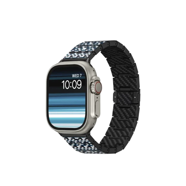 PITAKA Band for Apple Watch Ultra 49 mm / Apple Watch 46 mm / 45 mm / 44 mm / 42 mm Dreamland Chroma Carbon Band - Mosaic - Image 5