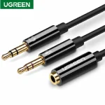 UGREEN 3.5mm Female to 2 Male Audio Cable ABS Case 20898 - Black