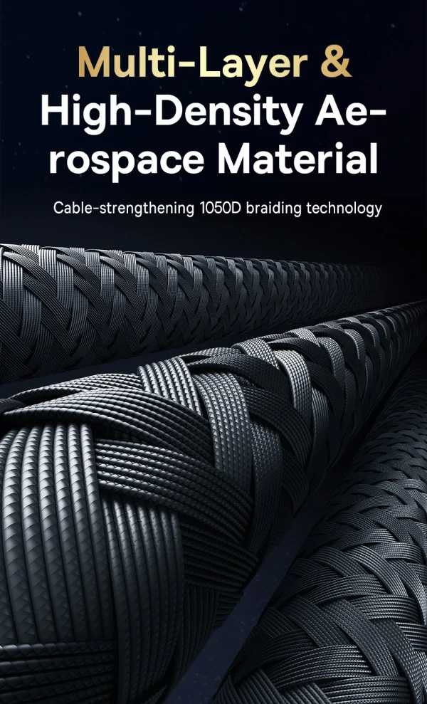 Baseus Unbreakable Series Fast Charging Data Cable Type-C to Type-C 100W 1M - Black - Image 4