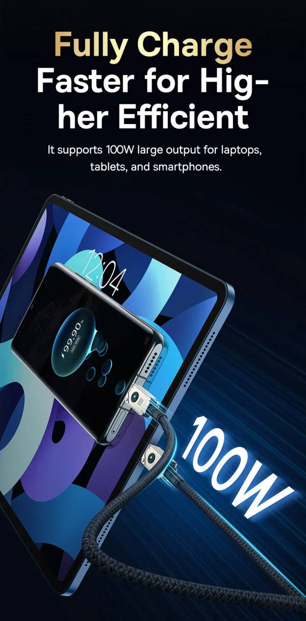 Baseus Unbreakable Series Fast Charging Data Cable Type-C to Type-C 100W 1M - Black - Image 2