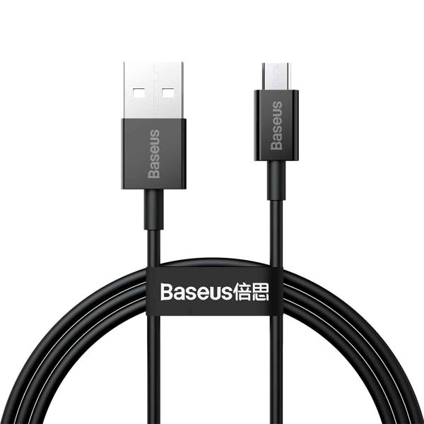 1-159 Baseus Superior Series Fast Charging Data Cable USB to Micro 2A 1M - Black - Image 1