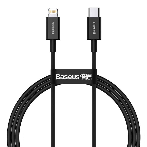 Baseus Superior Series Fast Charging Data Cable Type-C to iPhone PD 20W 1M - Black - Image 1