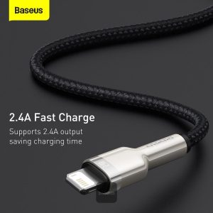 Baseus Cafule Cable USB to iPhone 2.4A 1M - Black - Image 4