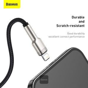 Baseus Cafule Cable USB to iPhone 2.4A 1M - Black - Image 5