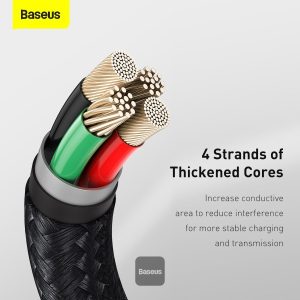 Baseus Cafule Cable USB to iPhone 2.4A 1M - Black - Image 3