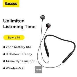 Baseus Bowie P1 Wireless Neckband - Black - Image 7