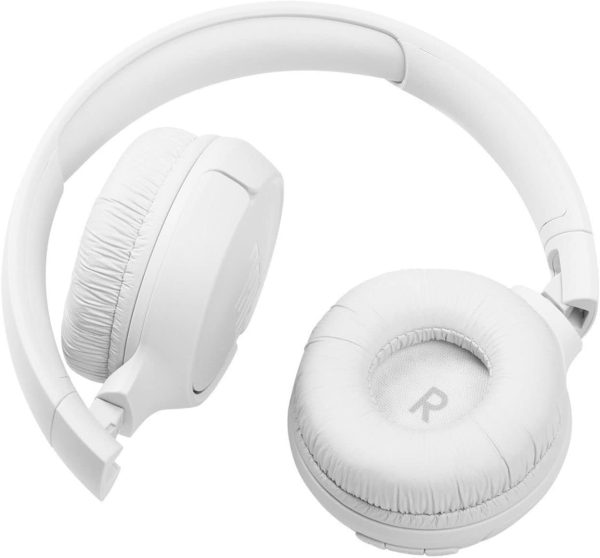 JBL Tune 510BT Wireless On-Ear Headphones with Purebass Sound - White - Image 6