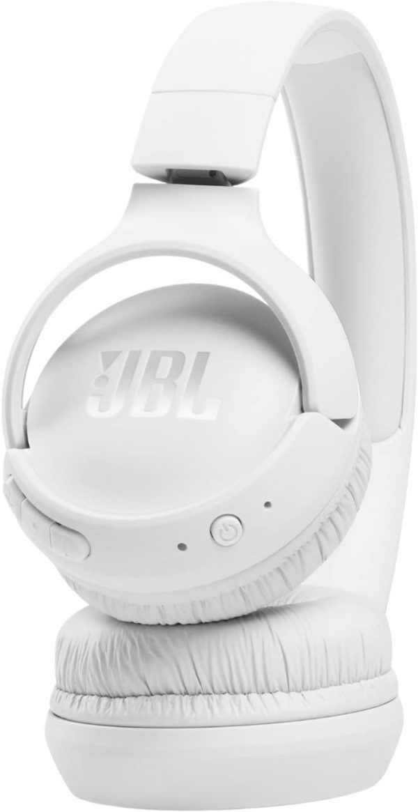 JBL Tune 510BT Wireless On-Ear Headphones with Purebass Sound - White - Image 5