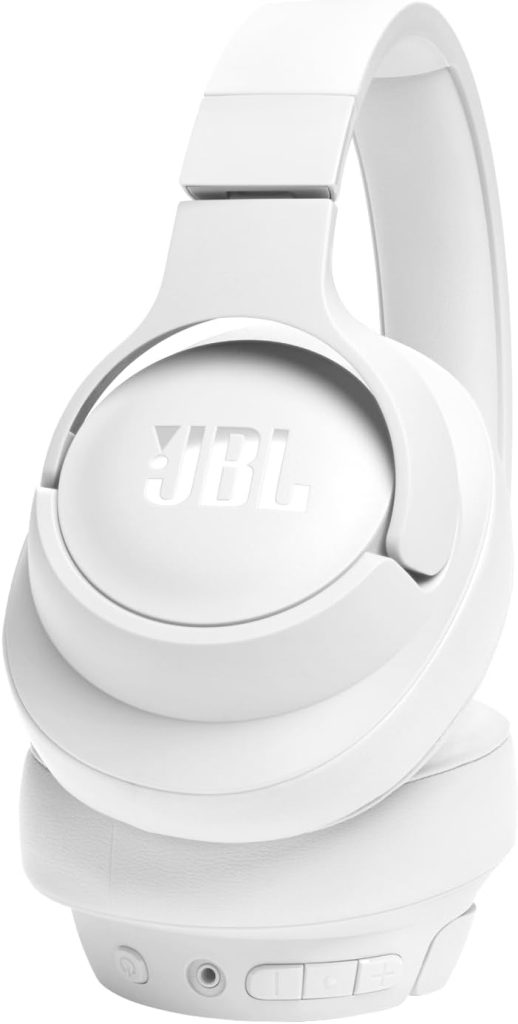 JBL Tune 720BT Wireless On-Ear Headphones Bluetooth 5.3 Hands-Free Calls Audio Cable and 76-Hour Battery Life - White - Image 3