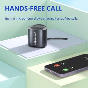 Tronsmart Nimo Portable Bluetooth Speaker Super-Compact Design Metal Craft Mini Speaker with Lanyard IPX7 Waterproof for Shower Travel 12 Hours Battery Stereo Pairing Hands-Free Call - Black - BB - Image 2