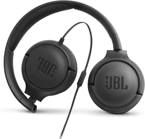 617N-y1zSVL._AC_SL1200_ JBL TUNE 500 Wired On-Ear Headphones - Black - Image 2