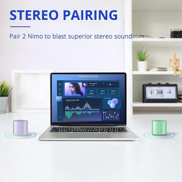 61FWIFTXh7L._AC_SL1500_ Tronsmart Nimo Portable Bluetooth Speaker Super-Compact Design Metal Craft Mini Speaker with Lanyard IPX7 Waterproof for Shower Travel 12 Hours Battery Stereo Pairing Hands-Free Call - Purple - BB - Image 3