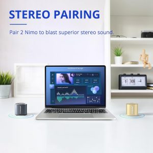Tronsmart Nimo Portable Bluetooth Speaker Super-Compact Design Metal Craft Mini Speaker with Lanyard IPX7 Waterproof for Shower Travel 12 Hours Battery Stereo Pairing Hands-Free Call - Gold - BB - Image 4