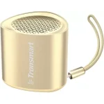 Tronsmart Nimo Portable Bluetooth Speaker Super-Compact Design Metal Craft Mini Speaker with Lanyard IPX7 Waterproof for Shower Travel 12 Hours Battery Stereo Pairing Hands-Free Call - Gold - BB