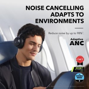 Anker Soundcore Space One Wireless Bluetooth Over-Ear Noise Cancelling Headphones - Black - A3035011 - OP - Image 5