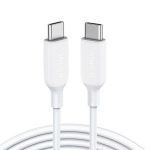 Anker Powerline III USB C to USB C Charger Cable 100W 6ft 2.0 Type C Charging Cable - White - BIS