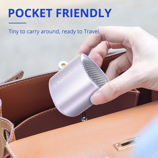 712+uouhyBL._AC_SL1500_ Tronsmart Nimo Portable Bluetooth Speaker Super-Compact Design Metal Craft Mini Speaker with Lanyard IPX7 Waterproof for Shower Travel 12 Hours Battery Stereo Pairing Hands-Free Call - Purple - BB - Image 6