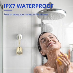 Tronsmart Nimo Portable Bluetooth Speaker Super-Compact Design Metal Craft Mini Speaker with Lanyard IPX7 Waterproof for Shower Travel 12 Hours Battery Stereo Pairing Hands-Free Call - Gold - BB - Image 5