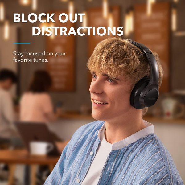 Anker Soundcore Life Q20+ Active Noise Cancelling Headphones 40H Playtime Hi-Res Audio App Connect to 2 Devices Memory Foam Earcups Bluetooth Headphones for Travel Home Office - BIS - Image 5