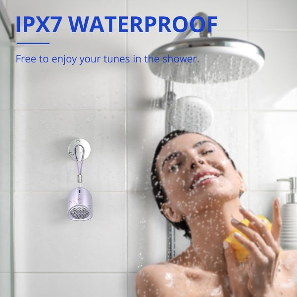 71LzlwyNTOL._AC_SL1500_ Tronsmart Nimo Portable Bluetooth Speaker Super-Compact Design Metal Craft Mini Speaker with Lanyard IPX7 Waterproof for Shower Travel 12 Hours Battery Stereo Pairing Hands-Free Call - Purple - BB - Image 5