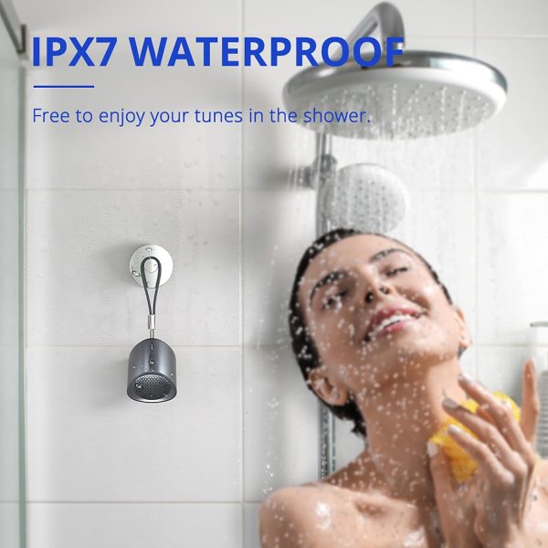Tronsmart Nimo Portable Bluetooth Speaker Super-Compact Design Metal Craft Mini Speaker with Lanyard IPX7 Waterproof for Shower Travel 12 Hours Battery Stereo Pairing Hands-Free Call - Black - BB - Image 5