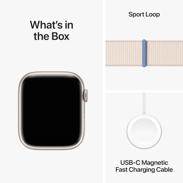Apple Watch Series 9 45mm Smartwatch with Midnight Aluminum Case with Starlight Sport Loop Fitness Tracker Blood Oxygen & ECG Apps Always-On Retina Display Carbon Neutral - Image 3