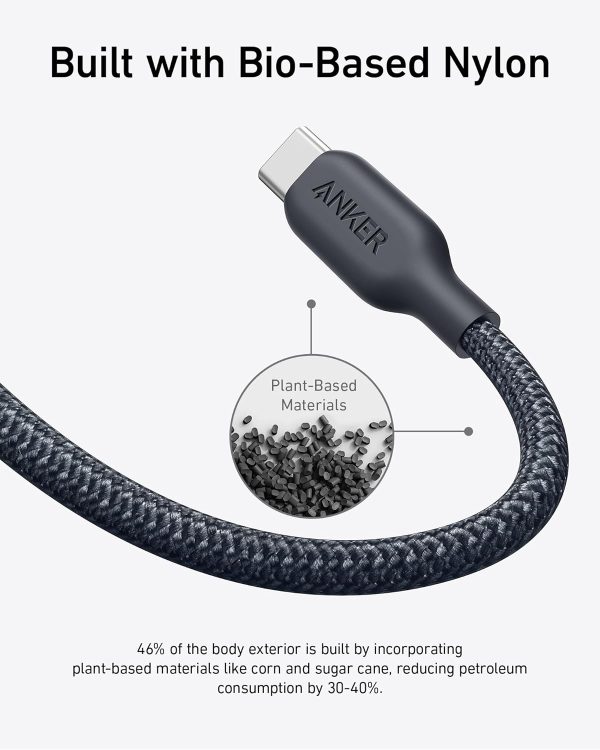 Anker Braided Type C to Type C 240W Cable Bio Nylon 6ft - Black - A81D6H11 - OP - Image 7