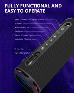 Tronsmart T7 Lite 24W Portable Bluetooth Speaker Enhanced Bass Rainbow Light Show 24H Playtime IPX7 Waterproof Wireless Stereo Pairing Bluetooth 5.3 for Home Outdoor Travel - Black - BB - Image 2