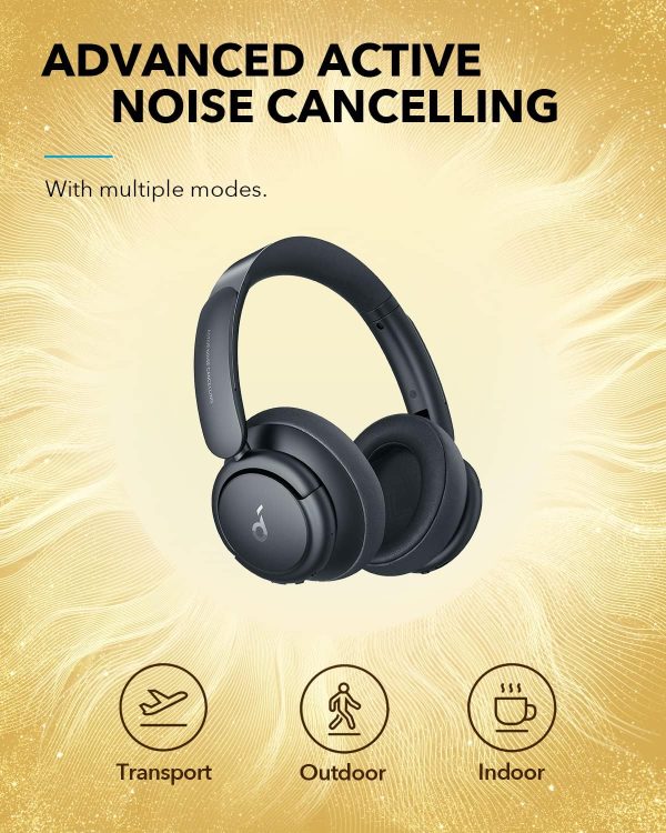 Anker Soundcore Life Q35 Multi Mode Active Noise Cancelling Bluetooth Headphones with LDAC for Hi Res Wireless Audio 40H Playtime Comfortable Fit Clear Calls for Home Work Travel - Black - A3027012 - Image 4