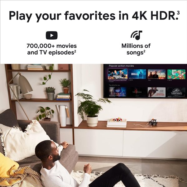 Google Chromecast 4K Streaming Stick Entertainment on Your TV With Voice Search  Watch Movies Shows and Live TV in 4K HDR - White - Image 9