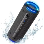 Tronsmart T7 Lite 24W Portable Bluetooth Speaker Enhanced Bass Rainbow Light Show 24H Playtime IPX7 Waterproof Wireless Stereo Pairing Bluetooth 5.3 for Home Outdoor Travel - Black - BB
