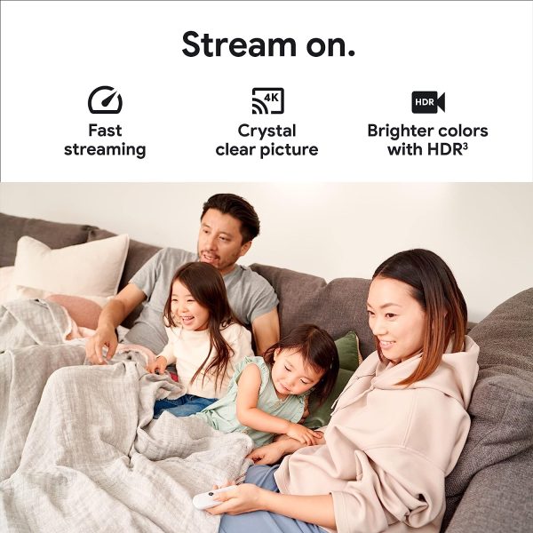 Google Chromecast 4K Streaming Stick Entertainment on Your TV With Voice Search  Watch Movies Shows and Live TV in 4K HDR - White - Image 8