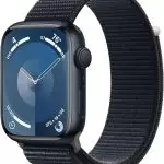Apple Watch Series 9 45mm Smartwatch with Midnight Aluminum Case with Midnight Sport Loop Fitness Tracker Blood Oxygen & ECG Apps Always-On Retina Display Carbon Neutral