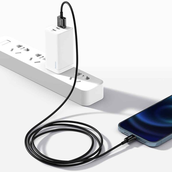9-1-4 Baseus Superior Series Fast Charging Data Cable USB to iPhone 2M - Black - Image 6