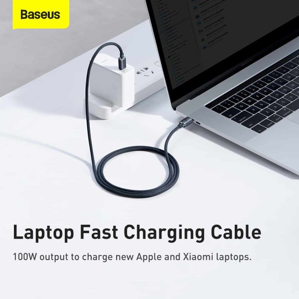 Baseus Crystal Shine Series Fast Charging Data Cable Type-C to Type-C 100W 1.2M - Black - Image 5